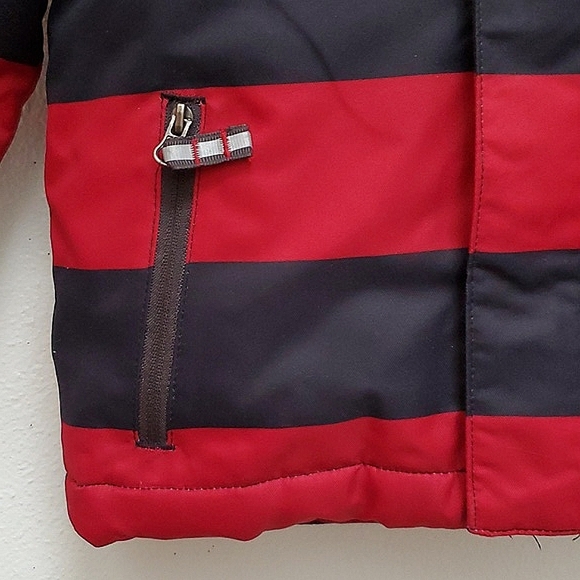 Cherokee Boys Warm Winter Jacket with Black and Red Horizontal Stripes Size 2T - Picture 9 of 14